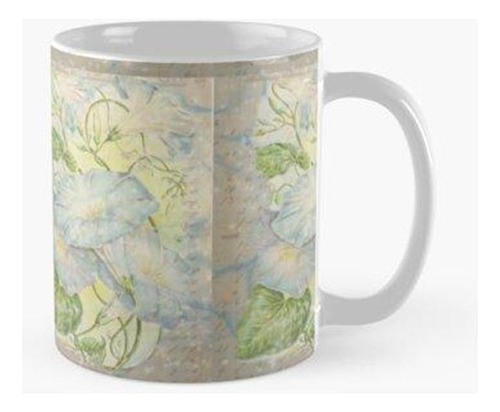 Taza X4 Vintage Morning Glory Floral Collage Impresión De Fo