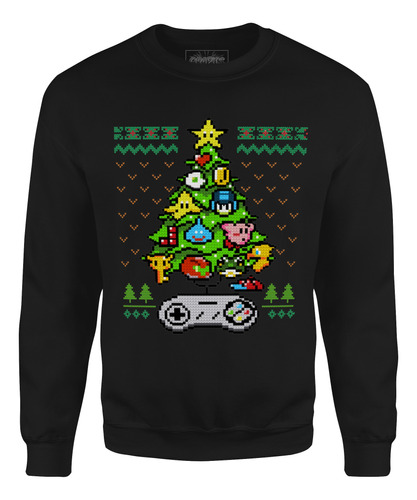 Sudadera Grapics Ugly Nintendo Arbol Navidad Mario Sueter