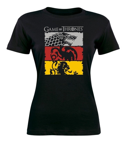 Polera Mujer Game Of Thrones - 3 Casas - 100% Algodón 