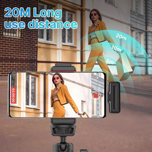 Ulanzi J11 Micrófono De Solapa Inalámbrico Para iPhone iPad, Color Negro