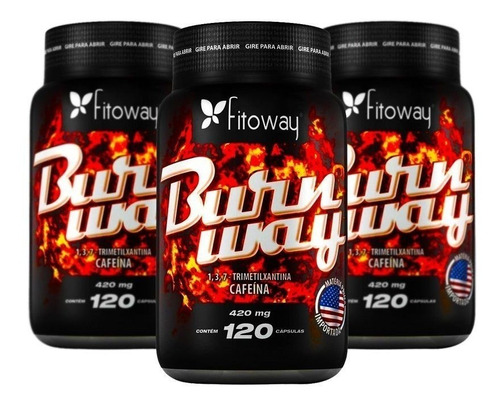 Burnway 120 Caps  420mg Fitoway - Kit 3x 360caps Termogênico