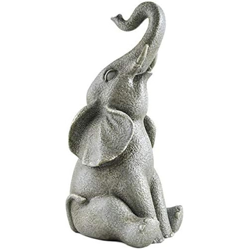 Estatua De Elefante De   Al Aire Libre Trompa Levantada...