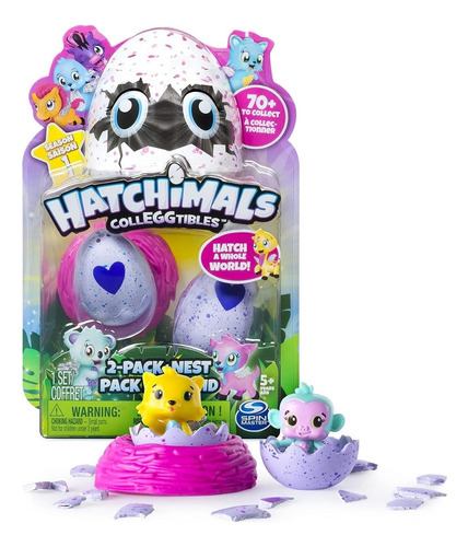 Hatchimals Collegtibles Temporada 1 2 Paquete + Nido