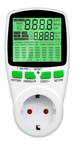 Medidor De Watts / Voltaje / Energía Eléctrica Pantalla Lcd
