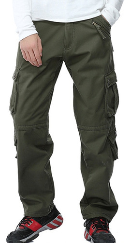 Pantalones Cargo Militares De Forro Polar Grueso Para Hombre