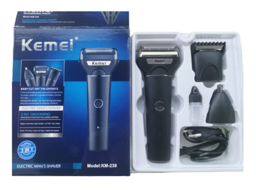 Maquina Corta Pelo Barba 3 En 1 Kemei Inalámbrica Recargable