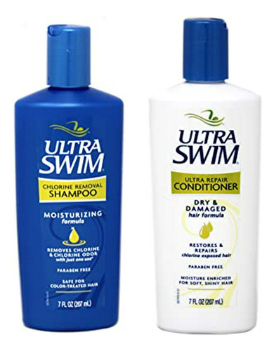 Ultraswim Reparador Duo Champú Acondicionador, 7 Oz C/u.