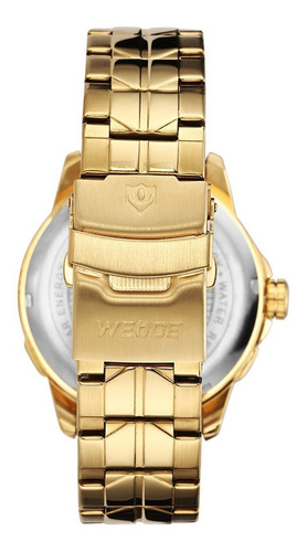 Relógio Masculino Energia Solar Weide Dourado Se0707g-1c
