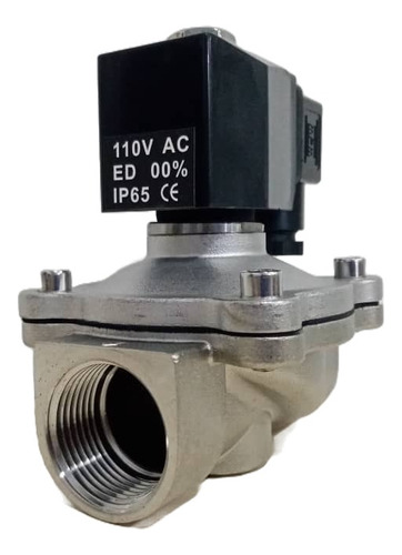 Válvula Solenoide De Acero Inoxidable, 1 , N.a 110 V 60 Hz