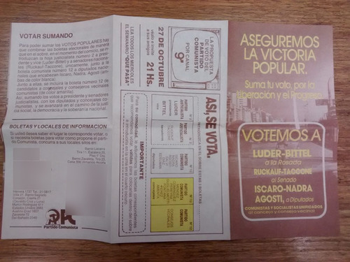 Folleto Partido Comunista Elección 1983 (Usado)