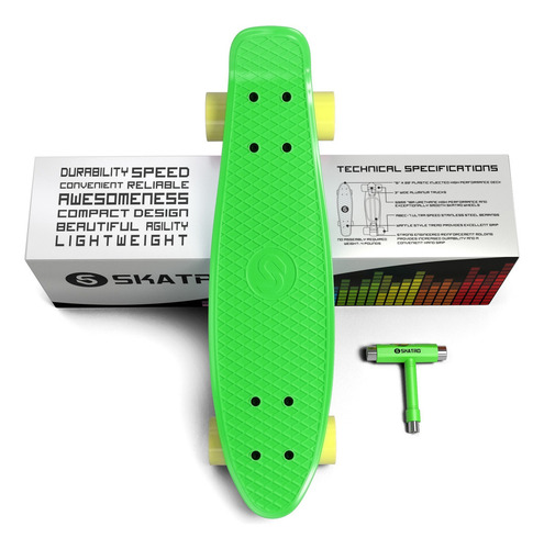 Skatro - Mini Cruiser Skateboard Tabla De Plástico De Estilo