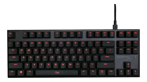 Teclado gamer HyperX Alloy FPS Pro QWERTY Cherry MX Blue inglês US de cor preto com luz vermelho