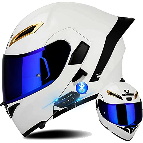 Casco De Motocicleta Con Bluetooth, Casco Integral De Moto P
