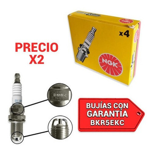 Bujia Fiat Siena L4 1.6 M.p.i 97-00 2 Electrodos Ngk