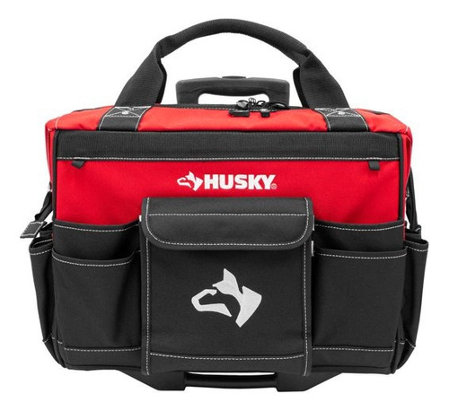 Bolsa Mochila Porta Herramientas Husky 45cm C/ruedas Portati Color Rojo/negro