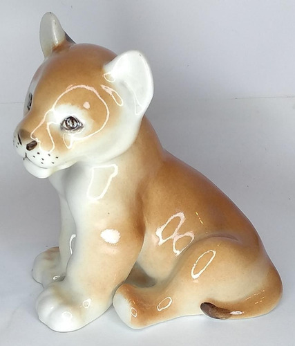 Figura De Porcelana Rusa Ussr Lomonosov Cachorro De Leon En 