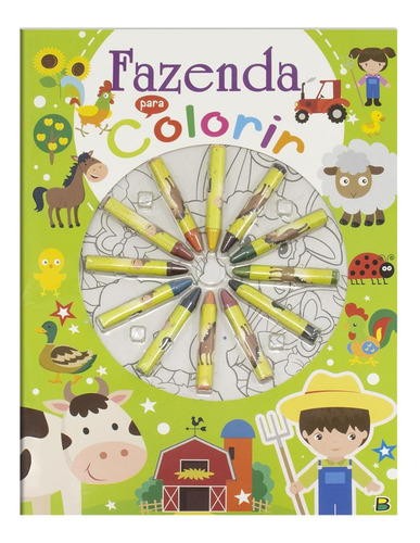 Cores em Ação! Fazenda para Colorir, de Brijbasi Art Press Ltd. Editora Todolivro Distribuidora Ltda., capa mole em português, 2022