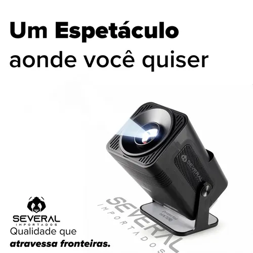 Projetor Hy320 Several Smart Tv Android Wifi6 390 Ansi Lumens Full Hd 4k Mini Projetor Portátil Preto Com Controle Remoto Cinema Em Casa Several Importados Preto 127/220v