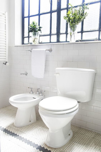 Juego Baño Ferrum Andina Inodoro Largo Bidet Deposito Dual
