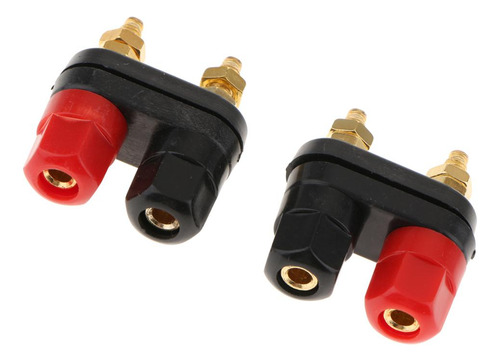 2pcs Terminal Poste Amplificador De Potencia Doble Conector