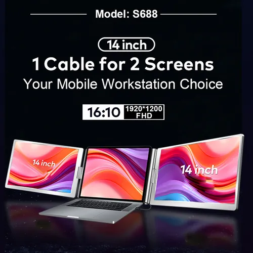 Extensor De Pantalla Portátil 14 1080p Fhd Triple