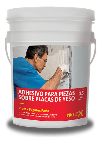 Adhesivo Protex Pegatex Pasta X 35kg || Piezas Sobre Yeso 