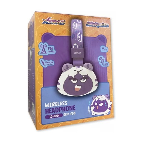 Fone De Ouvido Headphone Bluetooth Fm Cartão Sd P2 Mp3 Cor Violeta