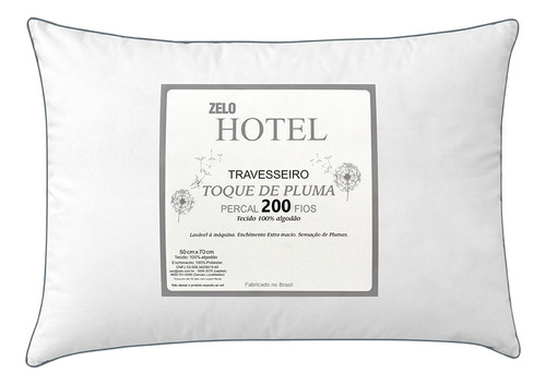 Travesseiro Zelo Hotel - Percal 200 Fios -  Branco