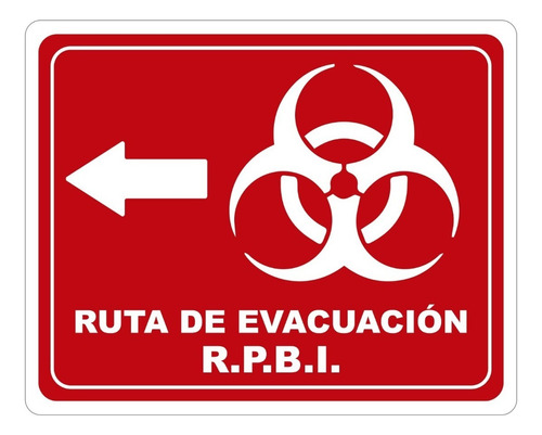 Señalamientos Seguridad Protección Civil Calibre 40 Color Ruta Evacuación Rpbi Izquierda