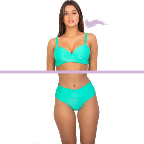 Bikini 2 Piezas Push Up Y Less Tiro Alto Tout Arma Tu Bikini