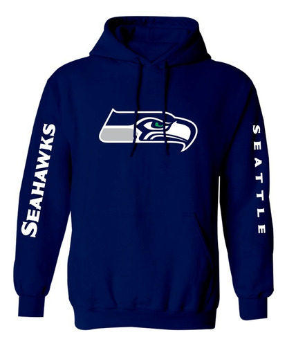 Sudadera Marino Seattle Seahawks Estampado En Vinil