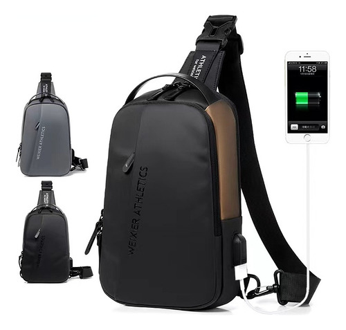 Minimochila Transversal Para Hombre Con Pecho Diagonal+usb