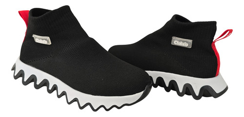 Tenis Bota Niño Casual Calcetin Resorte Moda Ligeros Cómodos Antiderrapante Chabelo C60-a Negro