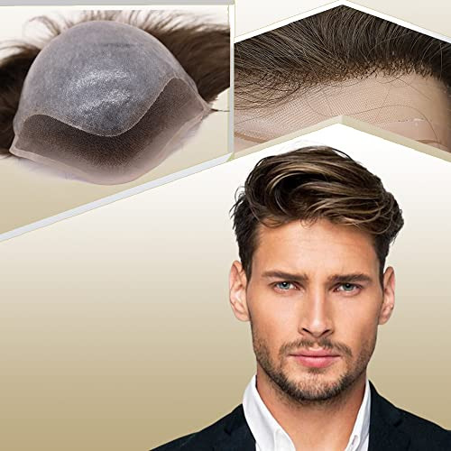 Lishy Mens Toupee Europeas Reemplazo De Pelo Humano 5vb5z