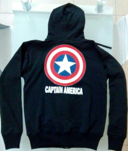 Polera Capucha Casaca Capitán América