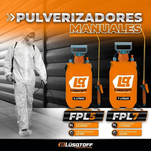 Imagen 5 de 10 de Pulverizador Fumigador De 7 Lts Lanza Laton Lusqtoff Bronce