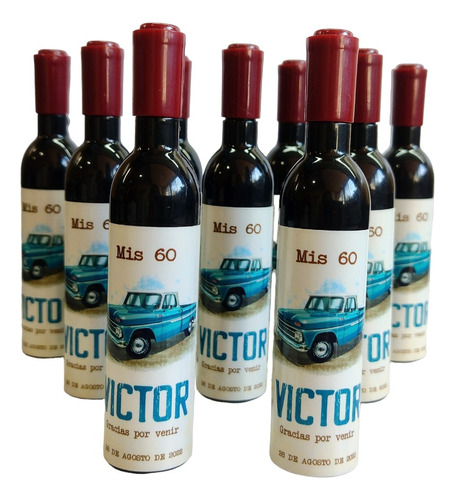 30 Mini Botellas Vino Souvenir Personalizadas + Envio Gratis