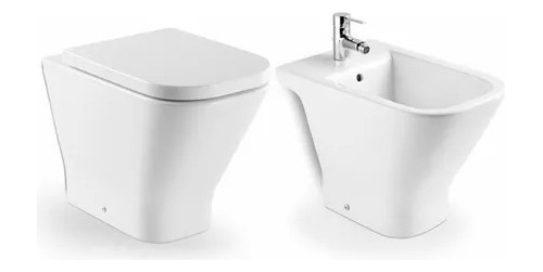 Combo Inodoro Corto Bidet 3 Agujeros Roca The Gap