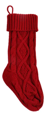 Calcetín Navideño, Bolsa De Lana Tejida Para Caramelos
