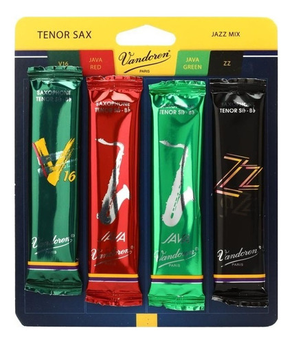 Kit Palhetas Vandoren Jazz Mix Sax Tenor 2,0 (04 Unidades)