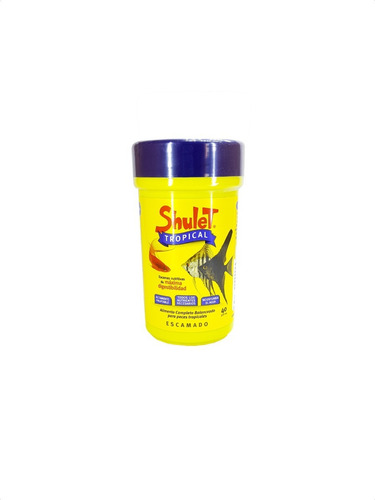 Alimento Peces Shulet Tropical 40 Gr Escamado Tapa Azul