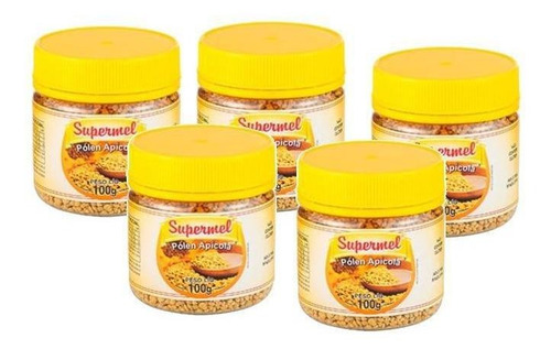Kit Com 5 Un. De Pólen Apícola Desidratado (pote De 100gr)