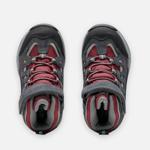 Botín Niño Puelo Cs Hi Velcro Gris Rojo Lippi