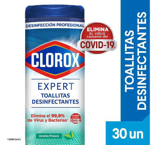 Toallitas Húmedas Desinfectantes Clorox Expert Fresco 30 Pzs