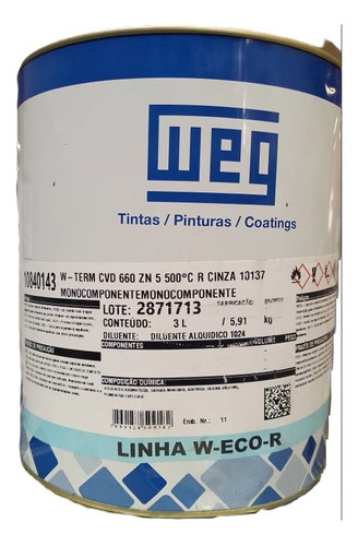 Pintura Alta Temperatura Zinc W-term Cvd 660 Zn 500°c Weg