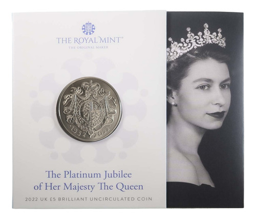 Moeda Oficial 2022 Jubileu Platina Rainha Lacrada - Encarte
