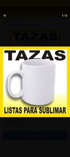 Taza Blanca De 11 Onzas Lista Para Sublimar