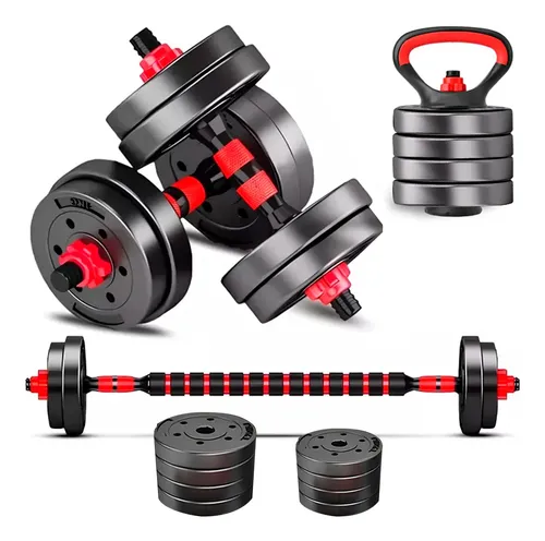 Kit De Halteres E Anilhas Ajustáveis Kettlebell Ajustáveis Academ...
