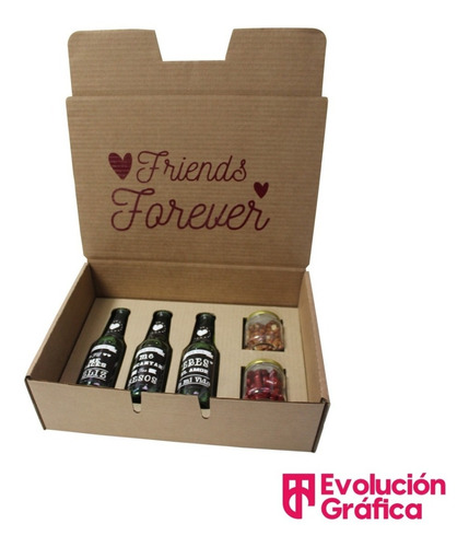 5 Caja Con Inserto Para 3 Botellas De Cerveza Y Dos Botanas.