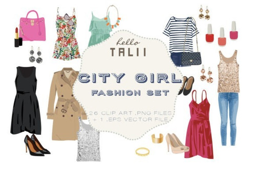 Kit Imágenes Digitales Moda Chicas City Girl Fashion 790096